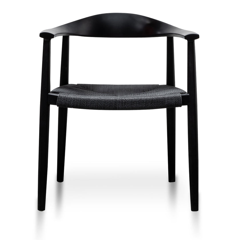 CDC6041-SD - Round Dining Armchair - Full Black (Set of 2) - Last one