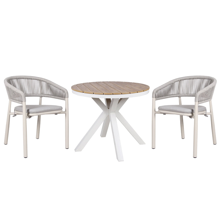 CDT10308-ID 90cm Round Sand White Outdoor Dining Table - Natural