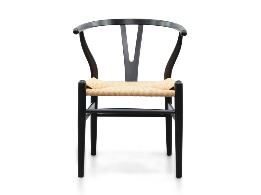 CDC125BLK-SD Dining Chair - Black - Natural Seat (Set of 2)