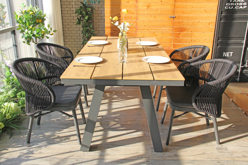 CDT10305-ID 1.8m Charcoal Outdoor Dining Table - Natural