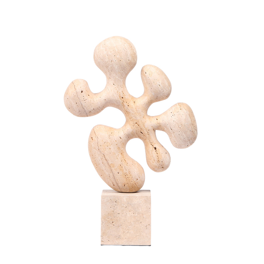 CAC10705-KM Geometric Marble Sculpture - Beige