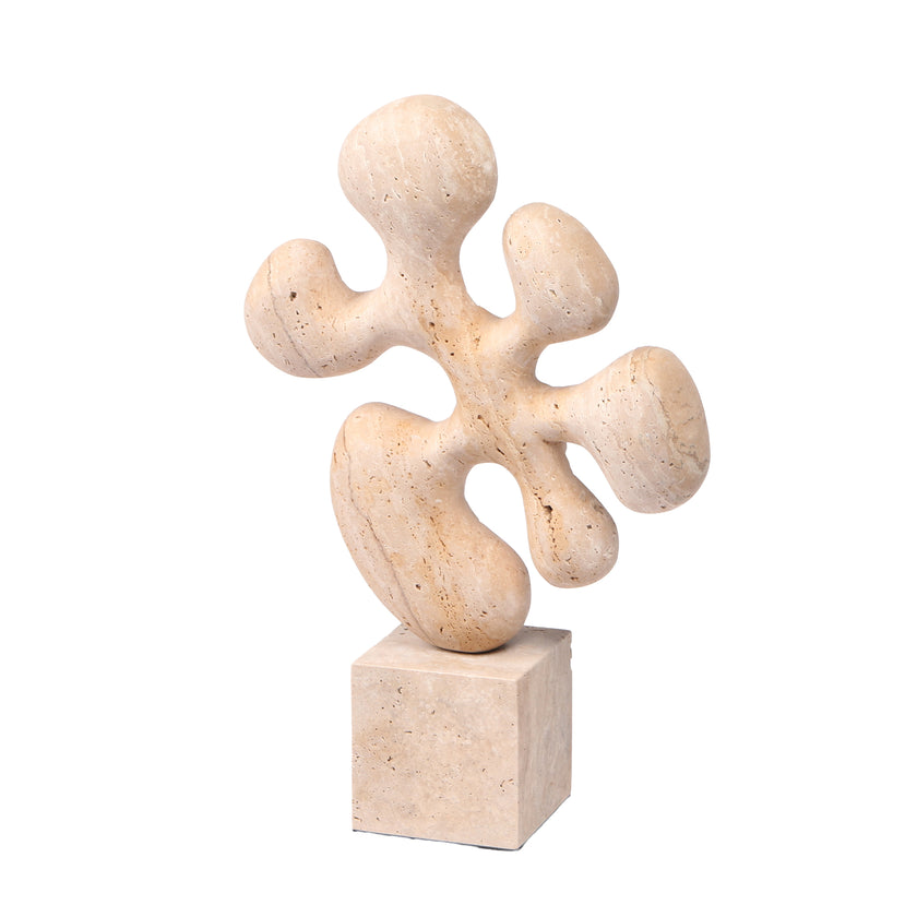 CAC10705-KM Geometric Marble Sculpture - Beige