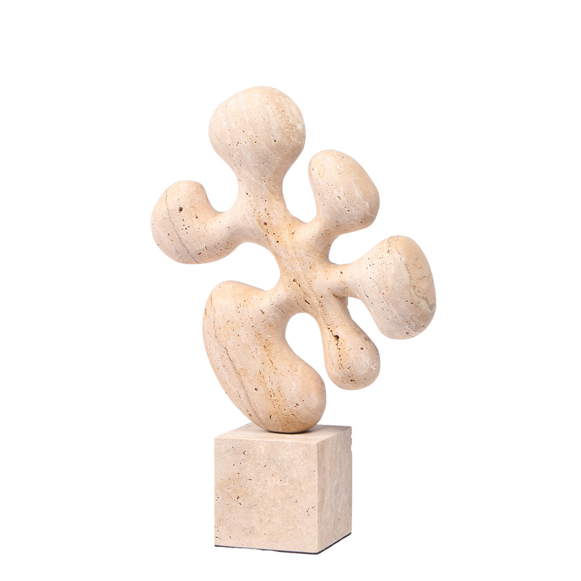 CAC10705-KM Geometric Marble Sculpture - Beige