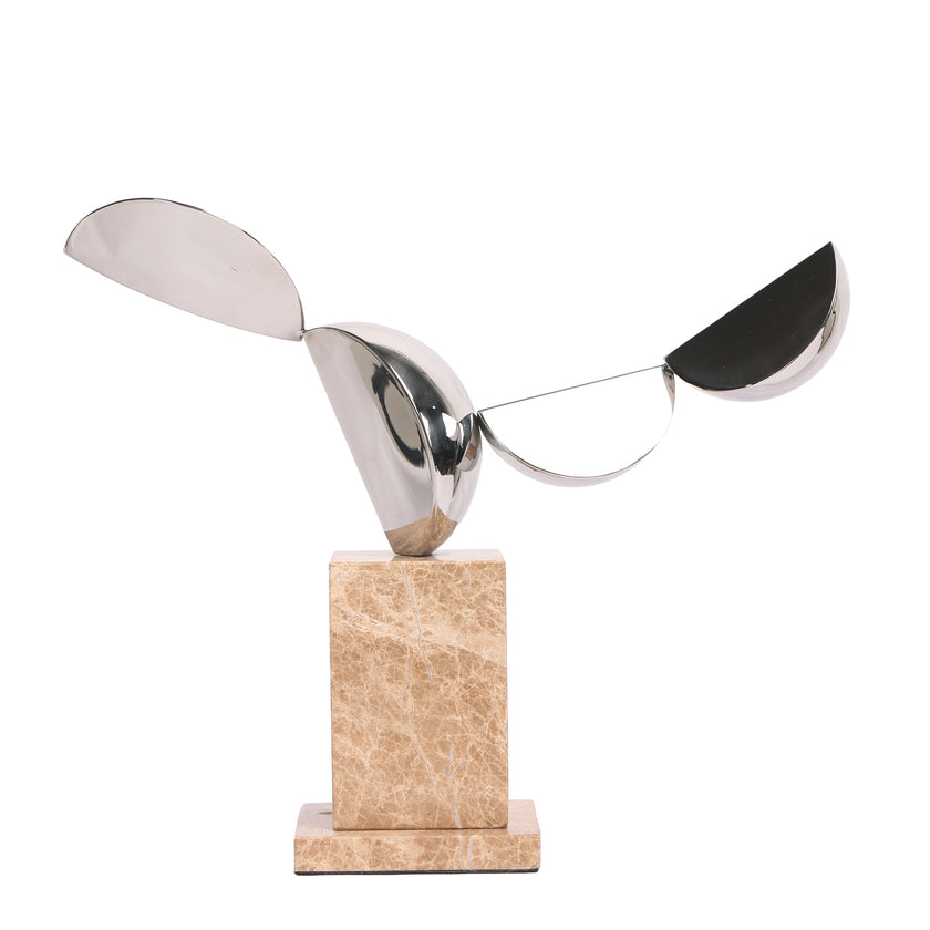 CAC10708-KM Silver Winged Sculpture - Beige
