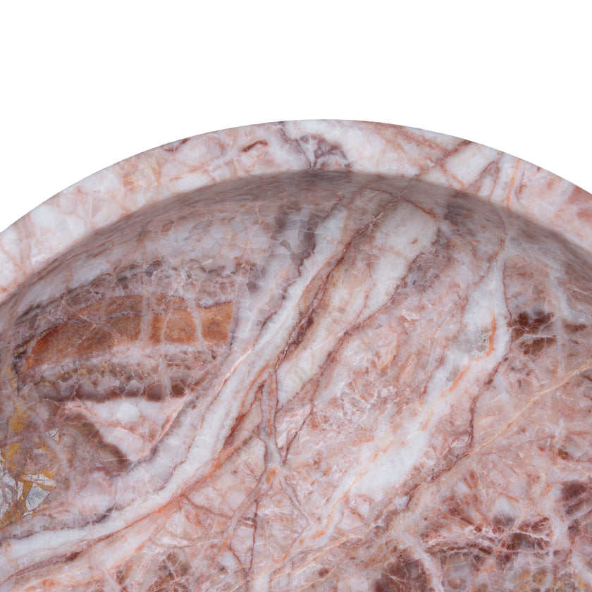 CAC10714-KM Round Marble Tray - Multicolor