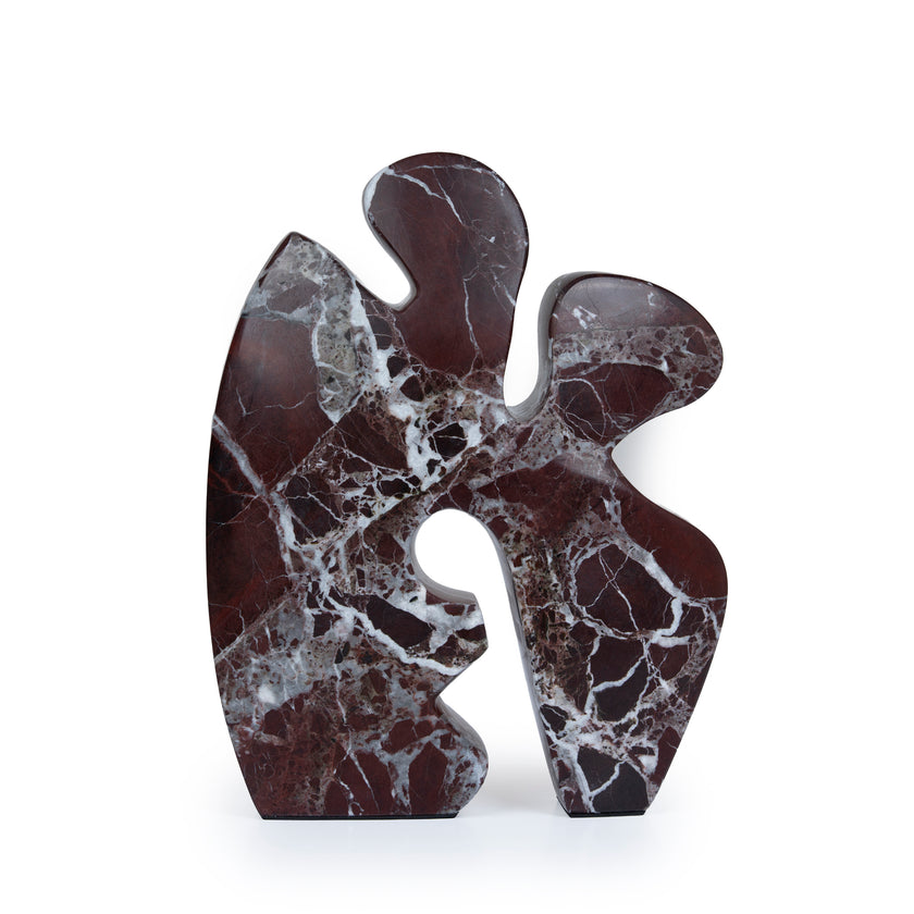 CAC10716-KM Carved Marble Accent Sculpture - Red Ochre