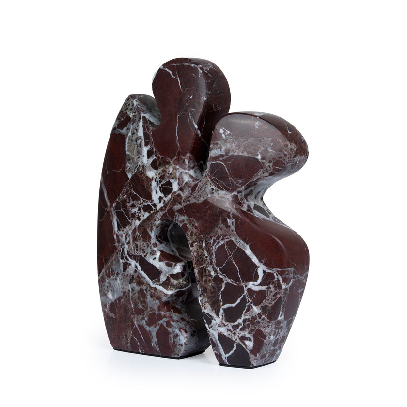CAC10716-KM Carved Marble Accent Sculpture - Red Ochre