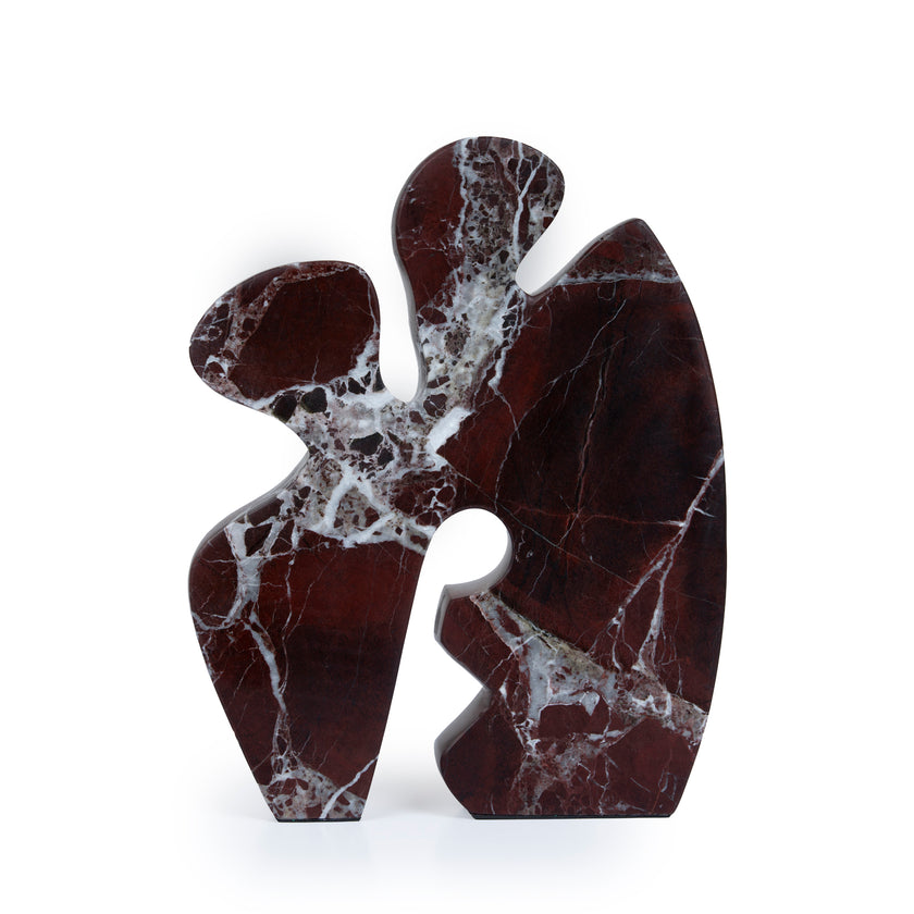CAC10716-KM Carved Marble Accent Sculpture - Red Ochre