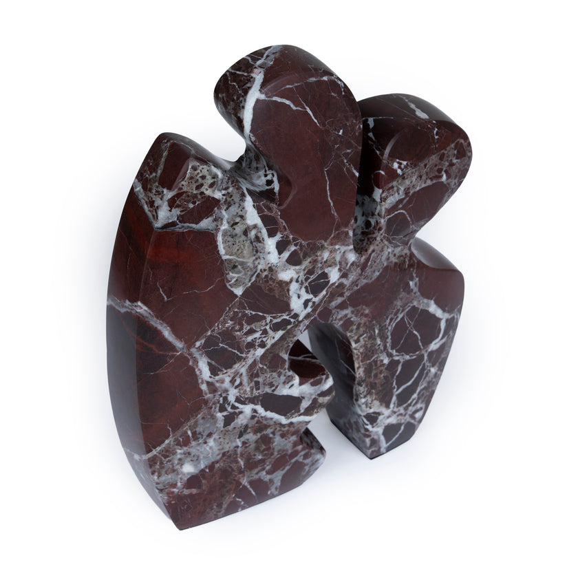 CAC10716-KM Carved Marble Accent Sculpture - Red Ochre