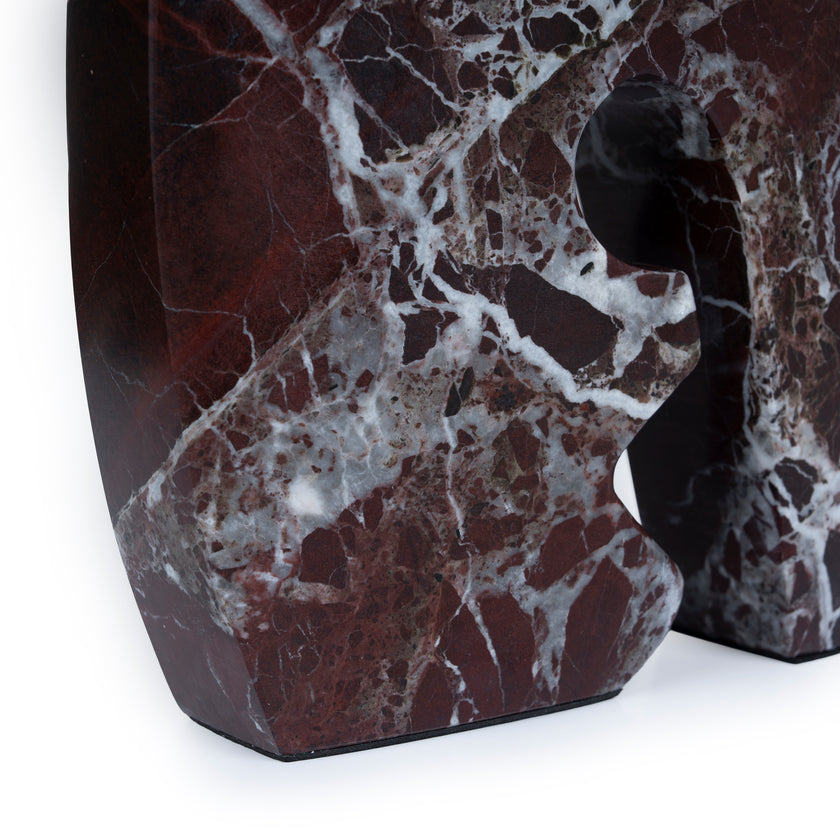 CAC10716-KM Carved Marble Accent Sculpture - Red Ochre