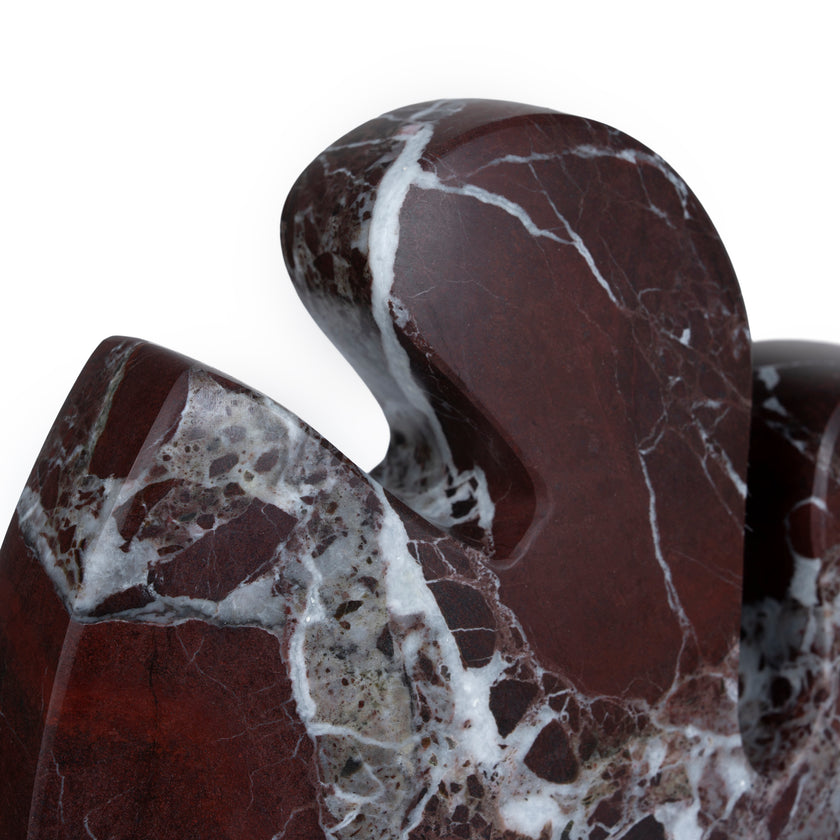 CAC10716-KM Carved Marble Accent Sculpture - Red Ochre