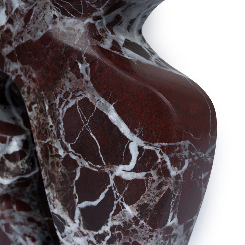CAC10716-KM Carved Marble Accent Sculpture - Red Ochre