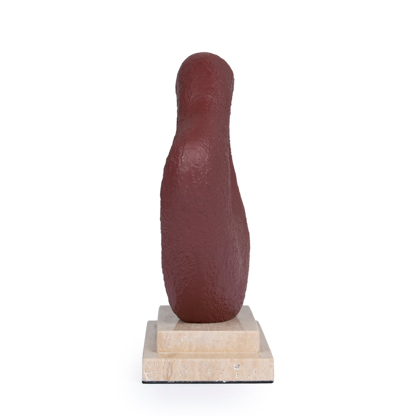 CAC10719-KM Organic Shape Marble Sculpture - Maroon