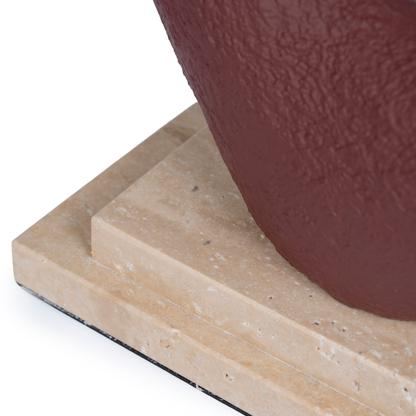 CAC10719-KM Organic Shape Marble Sculpture - Maroon