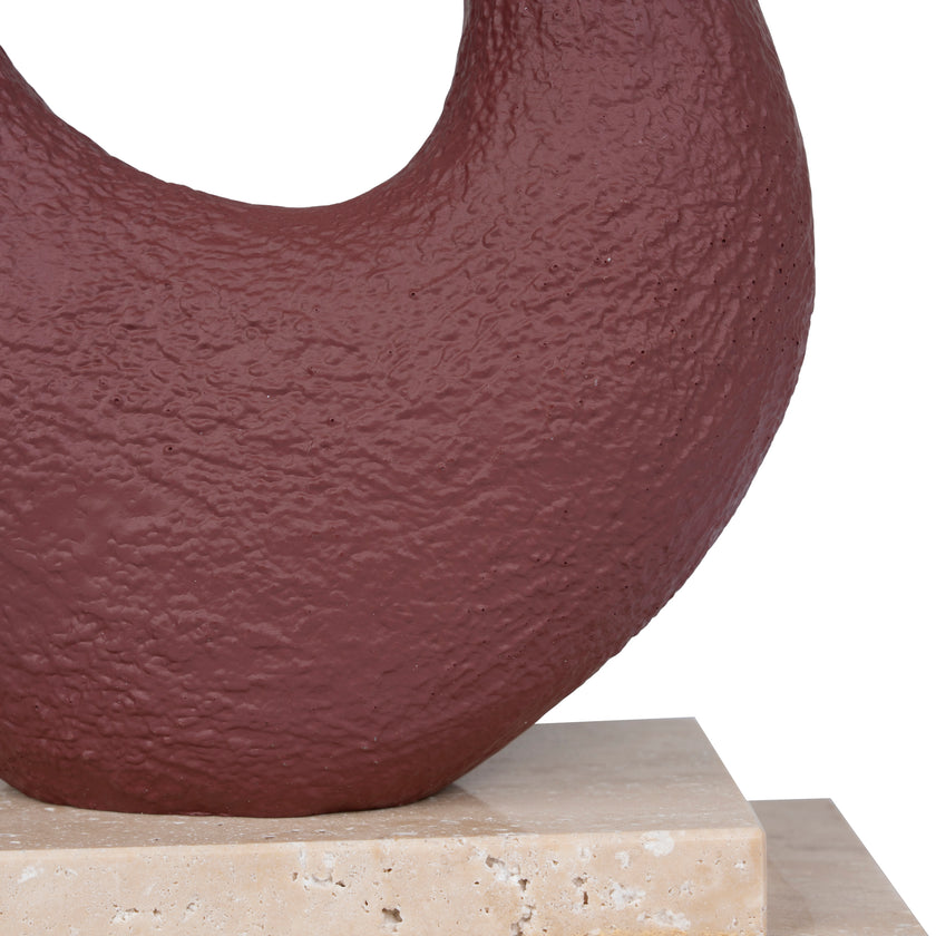 CAC10719-KM Organic Shape Marble Sculpture - Maroon