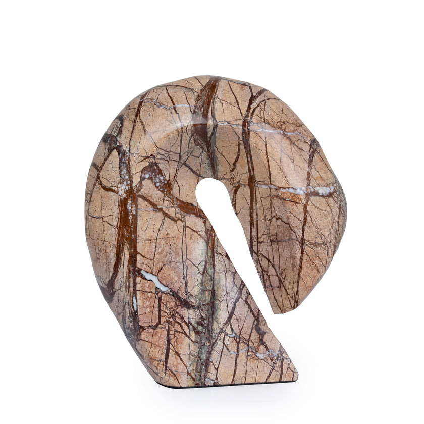 CAC10721-KM Sea Waves Marble Sculpture - Brown