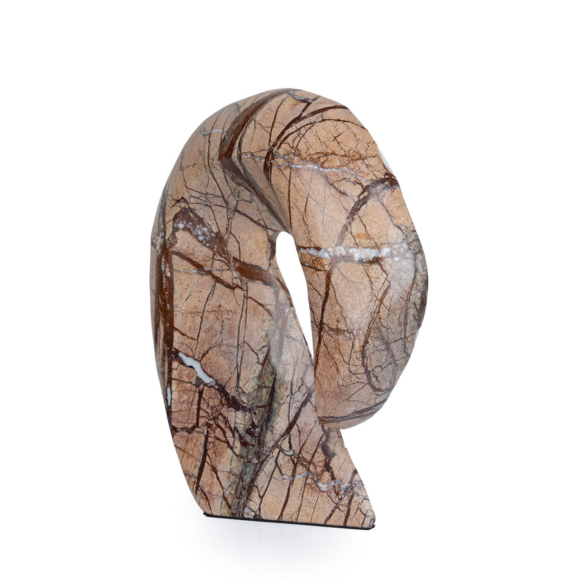 CAC10721-KM Sea Waves Marble Sculpture - Brown