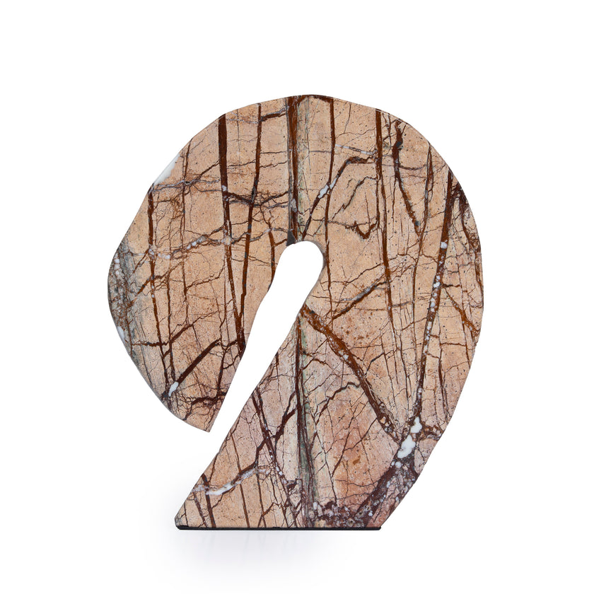 CAC10721-KM Sea Waves Marble Sculpture - Brown