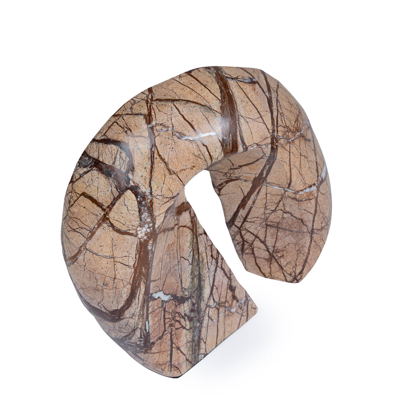 CAC10721-KM Sea Waves Marble Sculpture - Brown