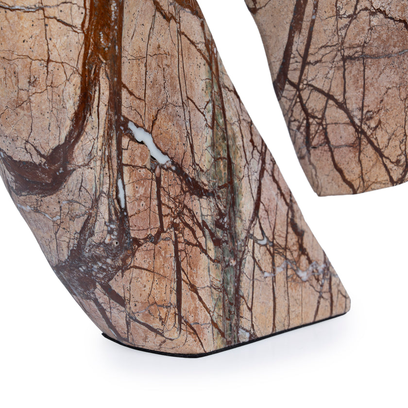 CAC10721-KM Sea Waves Marble Sculpture - Brown