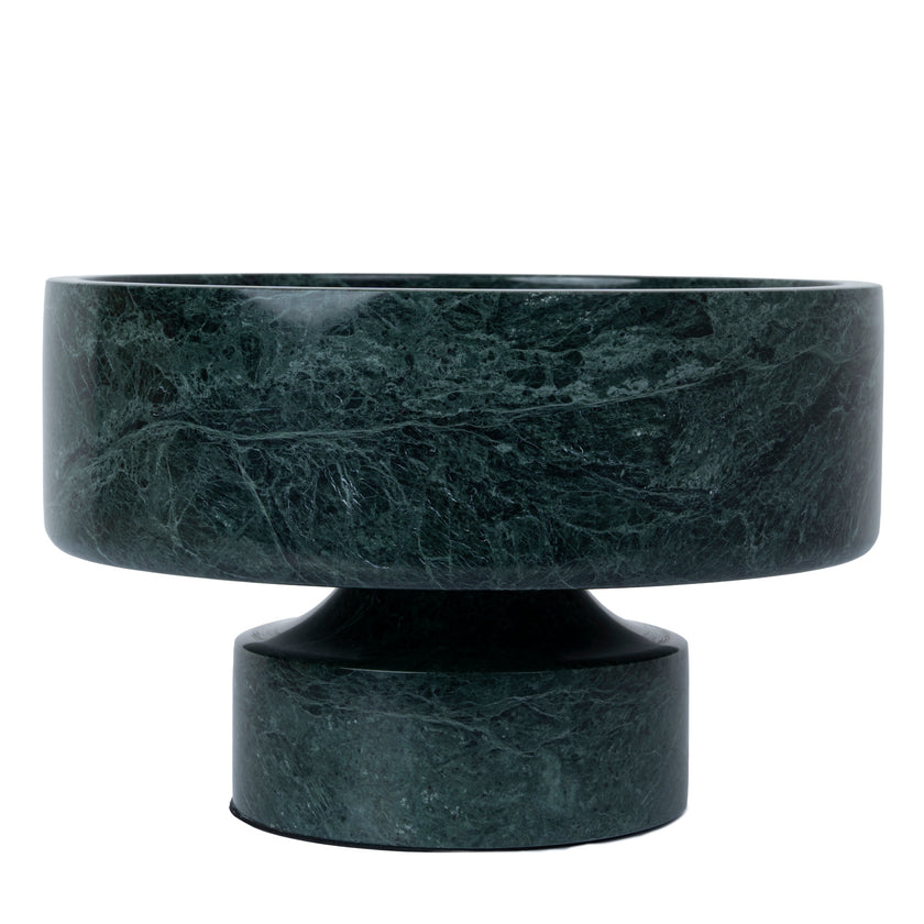 CAC12534-KM Round Marble Tray - Green