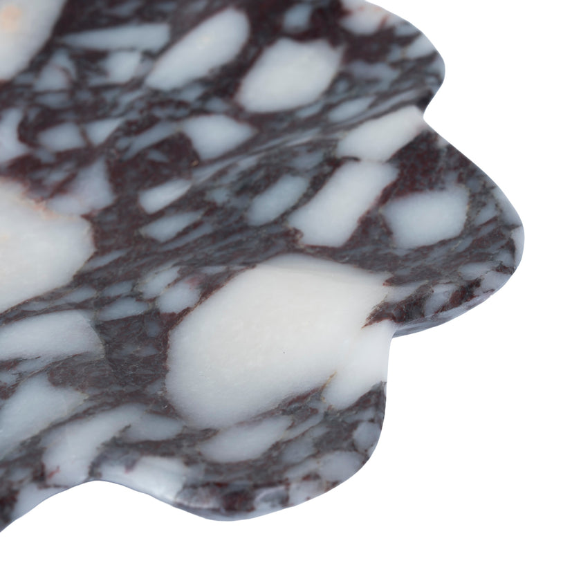 CAC12542-KM Sculptural Marble Tray - Bulgari Purple