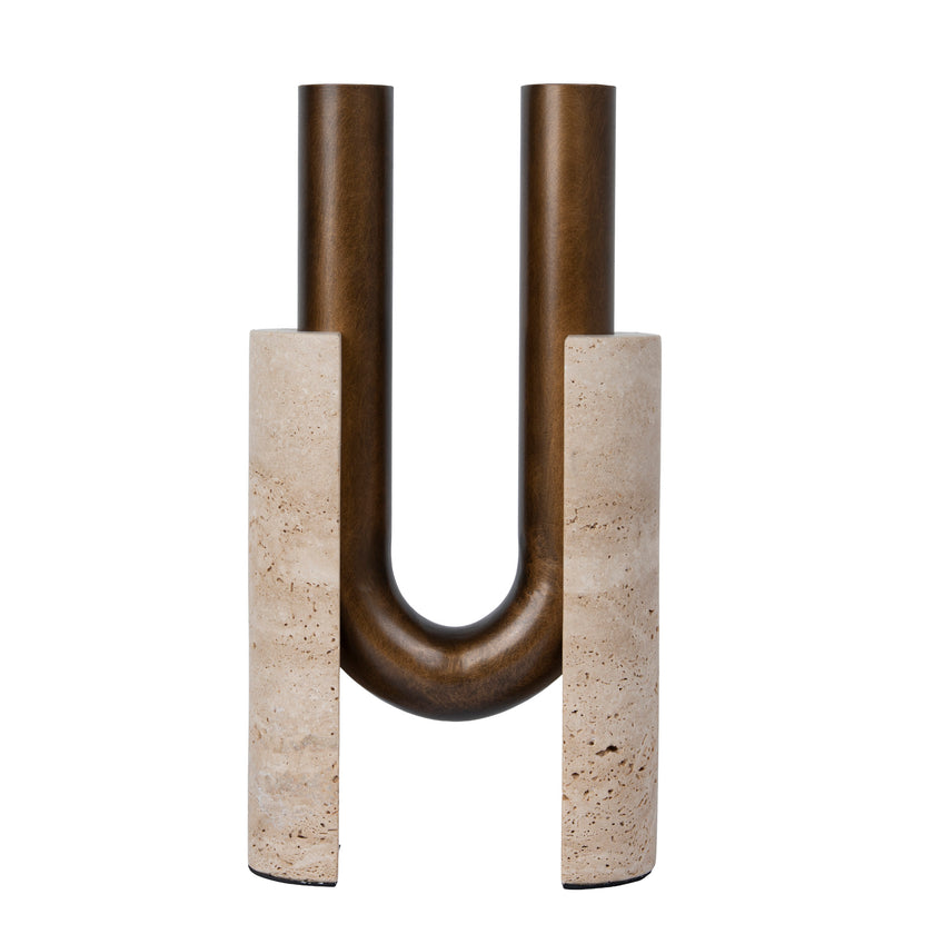 CAC12651-KM U-Shape Vase - Darkend Bronze