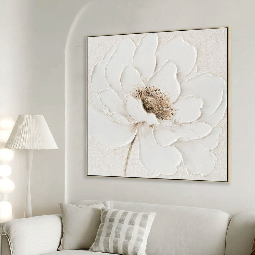 CAR12187-CLO 80 x 80cm Framed Canvas - Natural