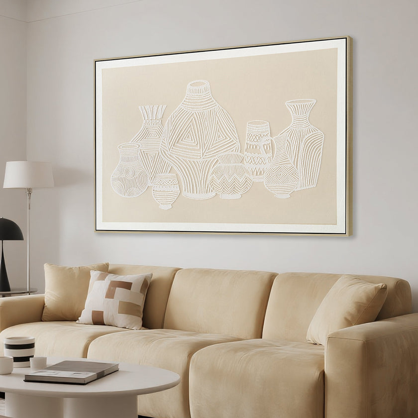 CAR12198-CLO 120 x 80cm Framed Canvas - Natural