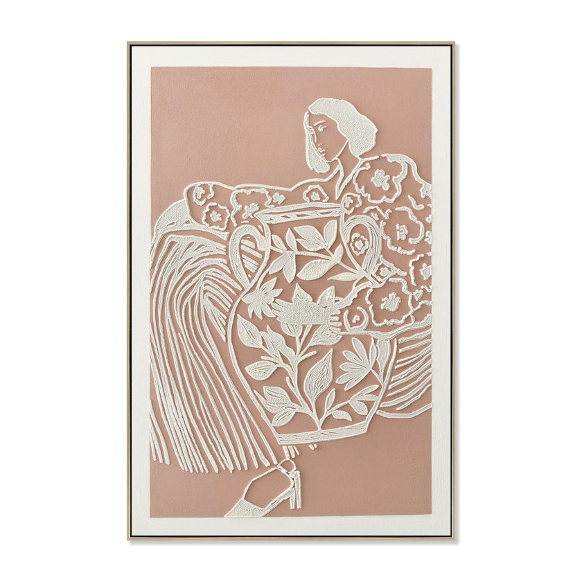 CAR12216-CLO 60 x 90cm Framed Canvas - Natural