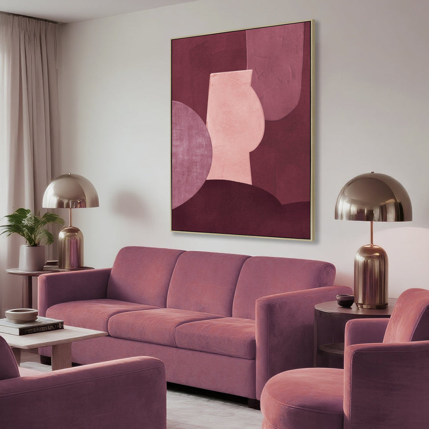 CAR12227-CLO 100 x 140cm Framed Canvas - Natural