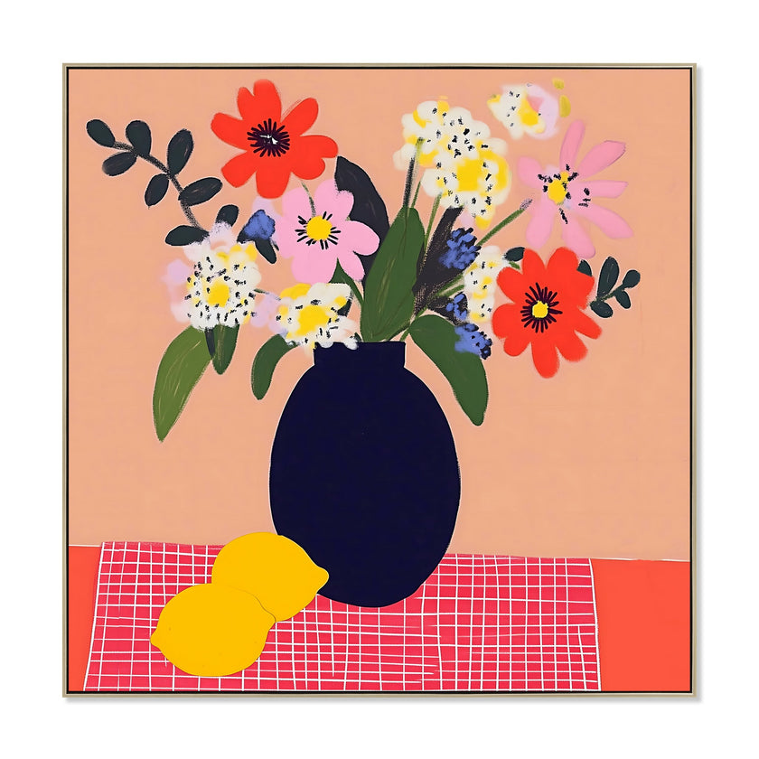 CAR12229-CLO 60 x 60cm Framed Canvas - Natural