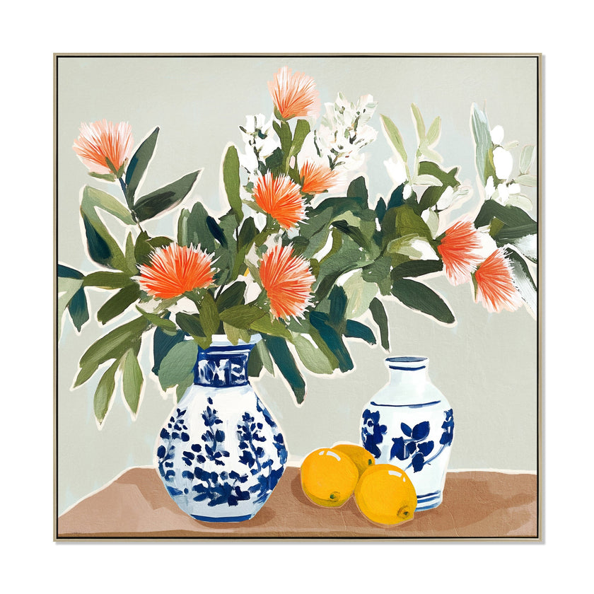 CAR12230-CLO 80 x 80cm Framed Canvas - Natural