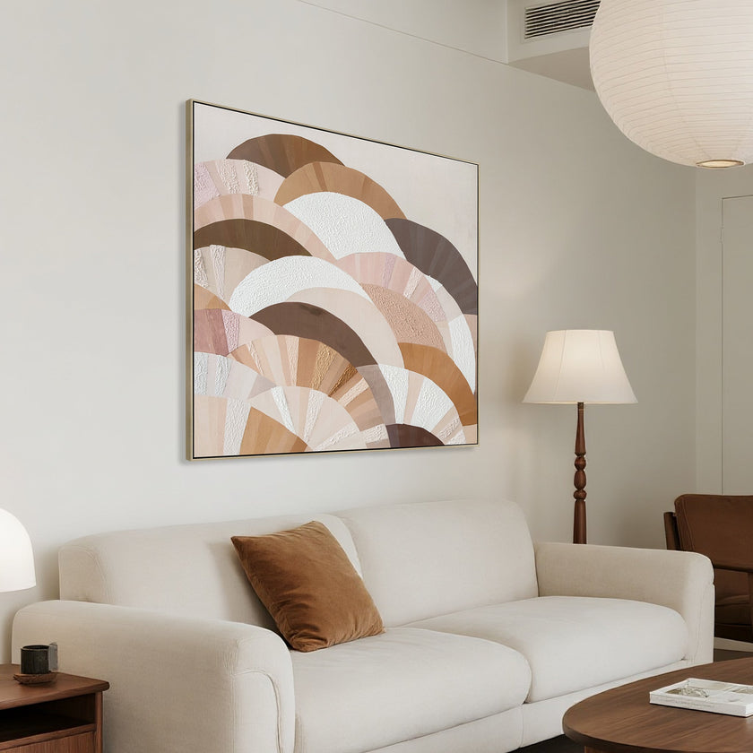 CAR12237-CLO 80 x 80cm Framed Canvas - Natural