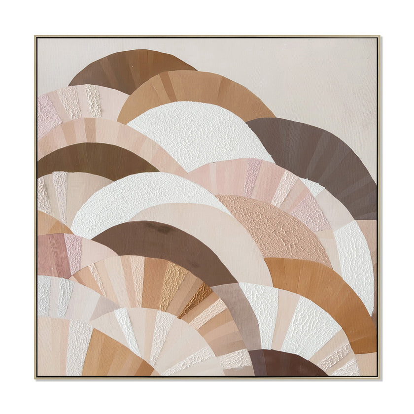 CAR12237-CLO 80 x 80cm Framed Canvas - Natural