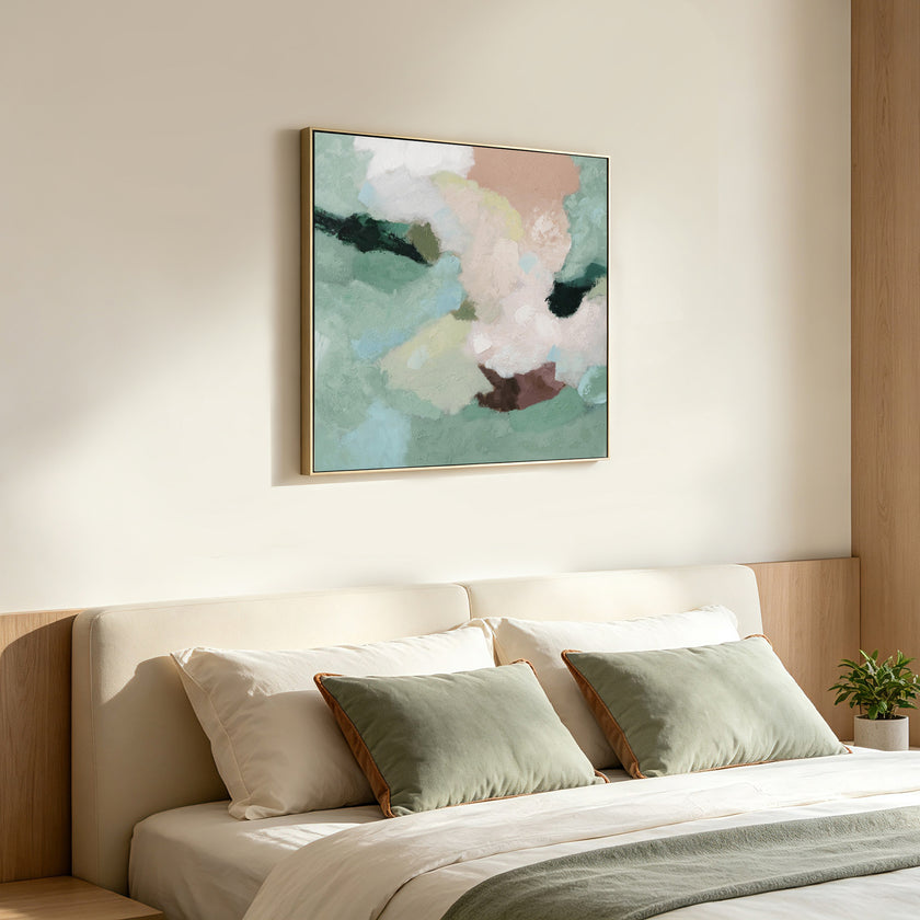 CAR12845-CLO 80 x 80cm Framed Canvas - Natural