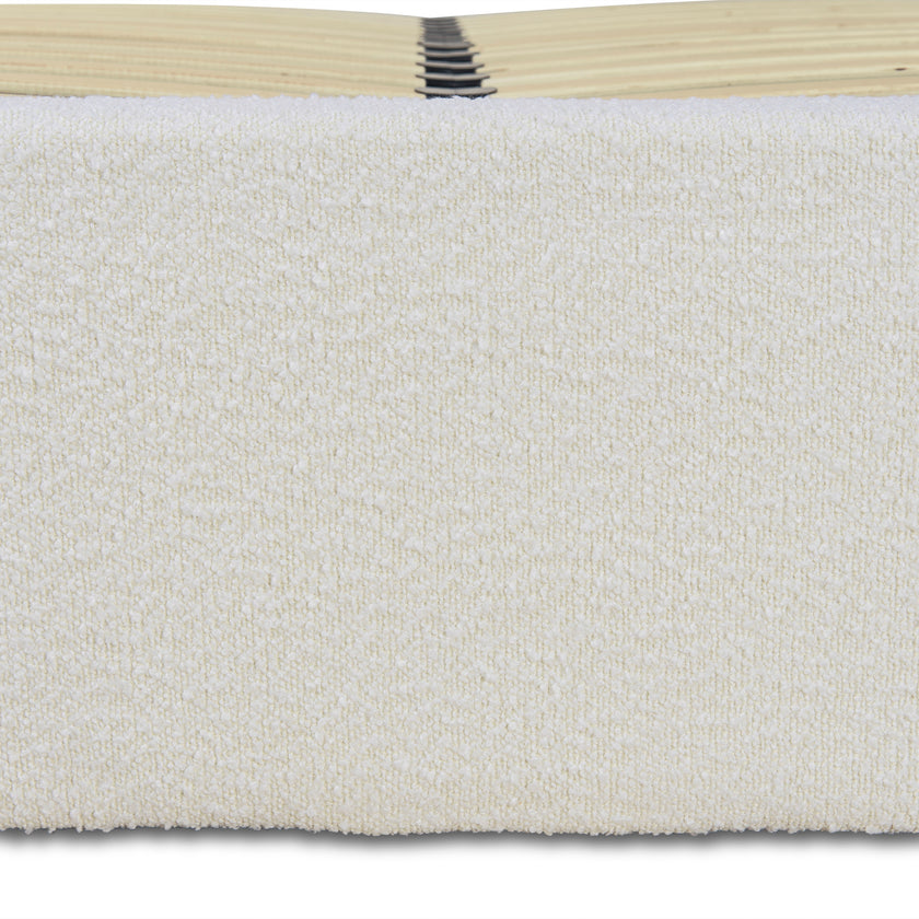 CBD10000-YO King Sized Bed Frame - Antique White Boucle with Storage