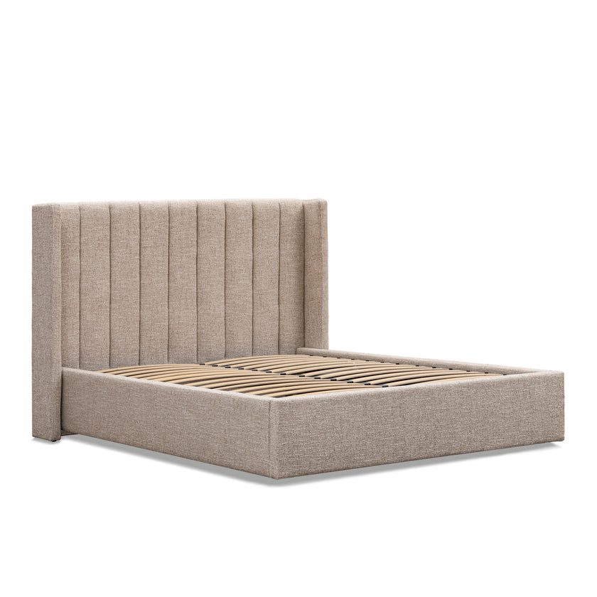 CBD10497-MI King Wide Base Bed Frame - Pale Beige