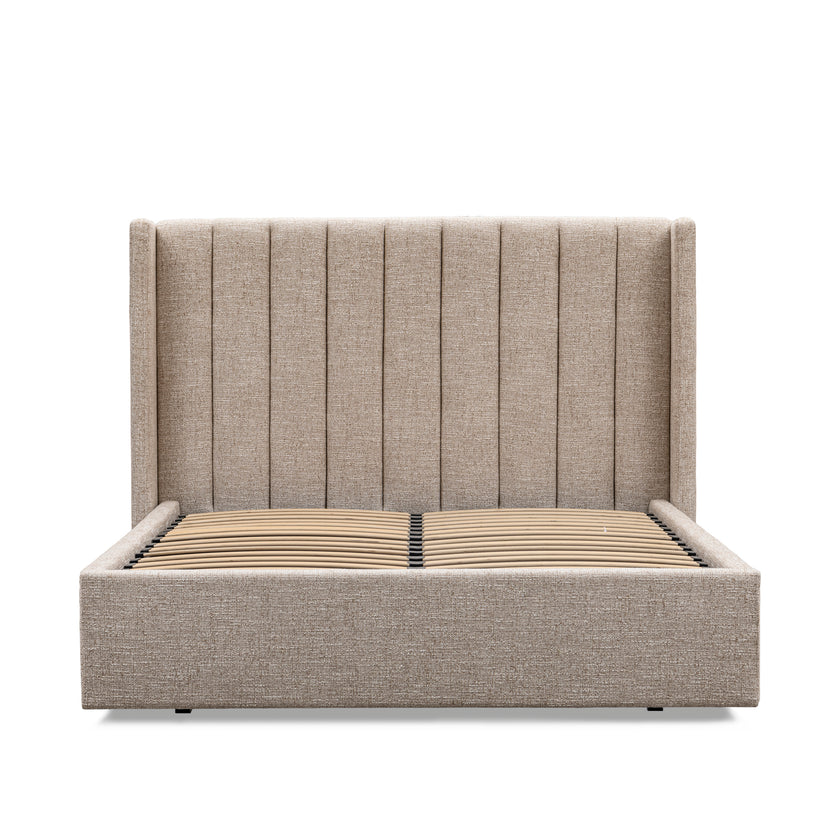 CBD10497-MI King Wide Base Bed Frame - Pale Beige