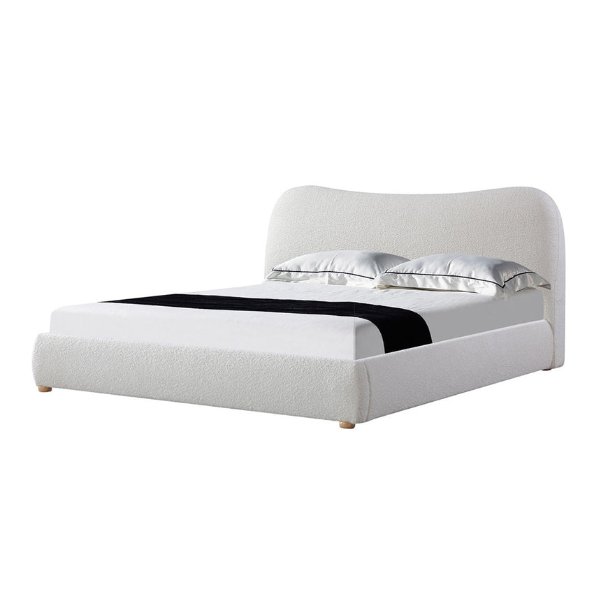 CBD8149-YO King Bed Frame - Cream White Boucle