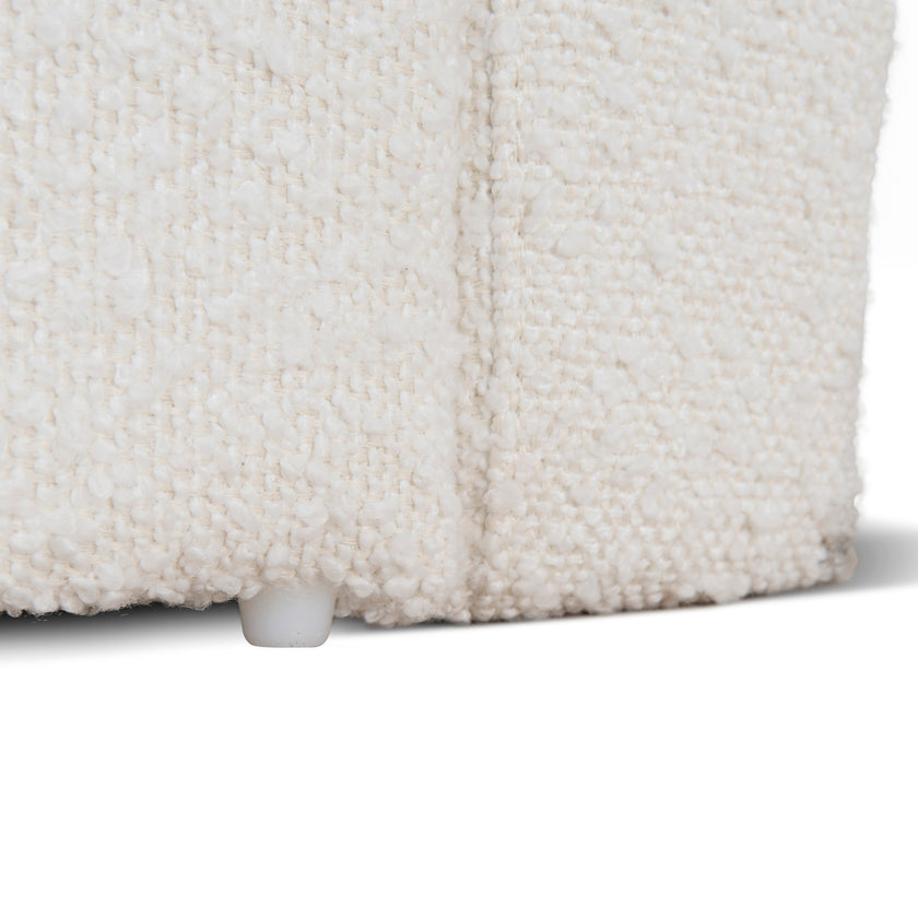 CBD8364-YO Single Sized Bed Frame - Antique White Boucle with Storage