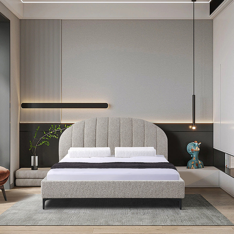 CBD8394YO Fabric Queen Bed Frame Olive b... Calibre Furniture