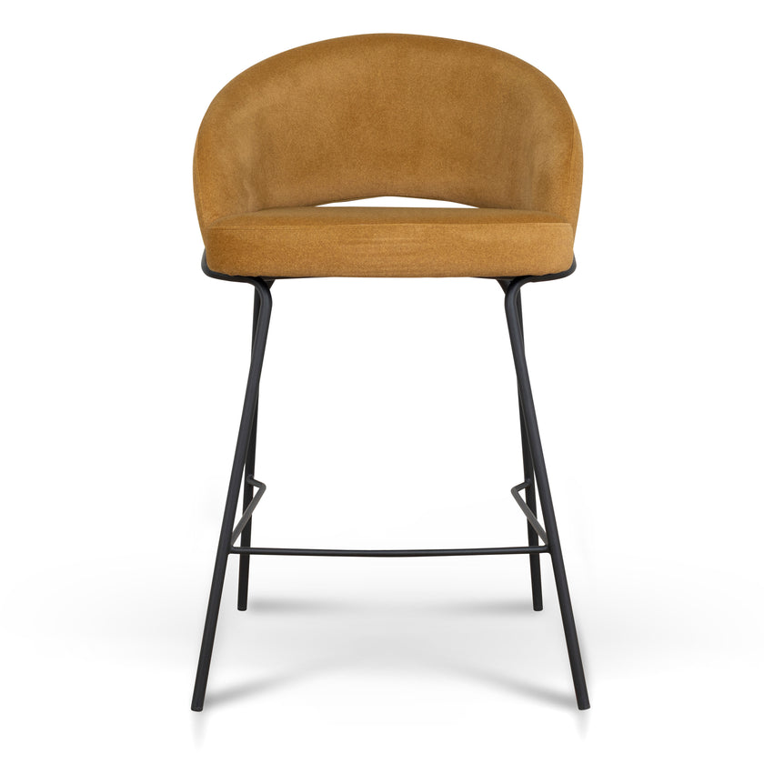 CBS10220-FH Black Bar Stool - Orange Gold Seat (Set of 2)