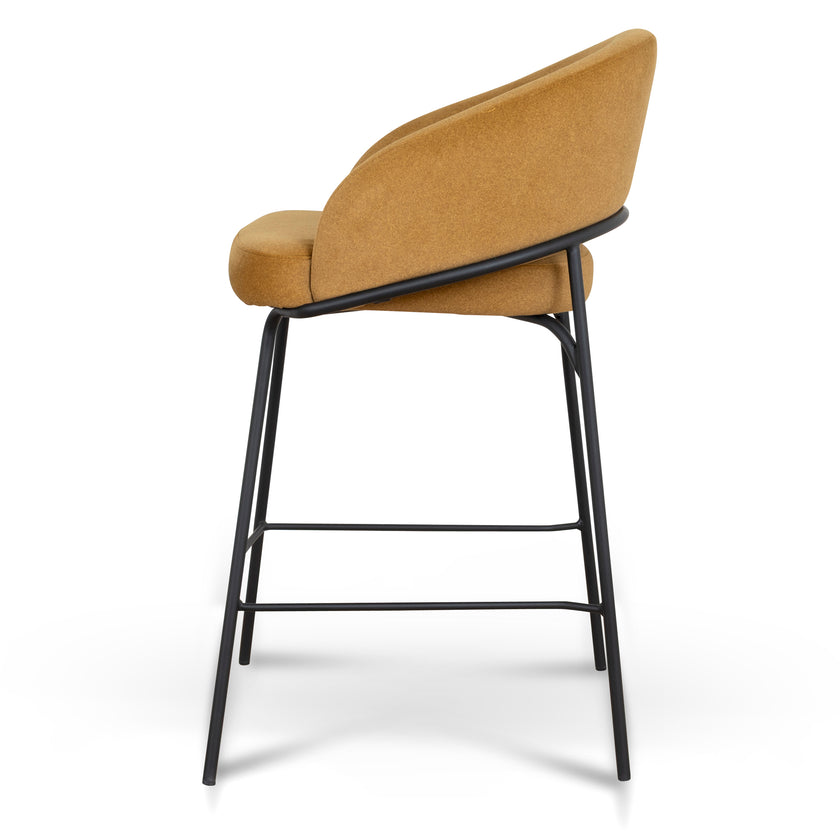 CBS10220-FH Black Bar Stool - Orange Gold Seat