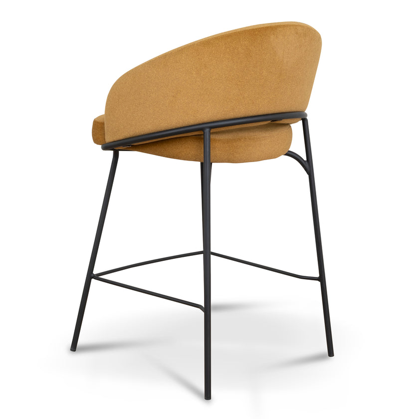 CBS10220-FH Black Bar Stool - Orange Gold Seat