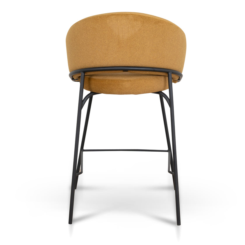 CBS10220-FH Black Bar Stool - Orange Gold Seat