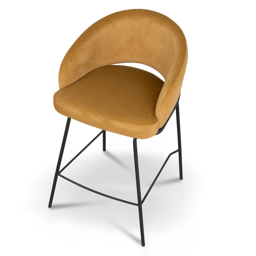 CBS10220-FH Black Bar Stool - Orange Gold Seat