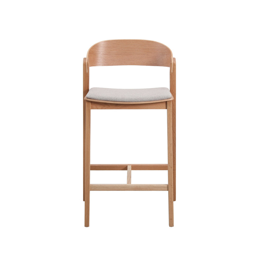 CBS10293-SD Natural Bar Stool - Grey Seat