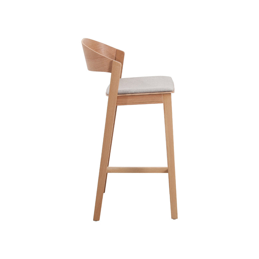 Ex Display - CBS10293-SD Natural Bar Stool - Grey Seat