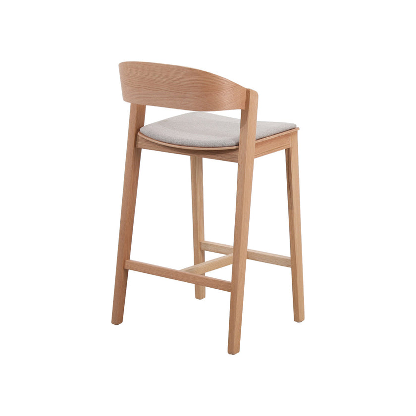 Ex Display - CBS10293-SD Natural Bar Stool - Grey Seat